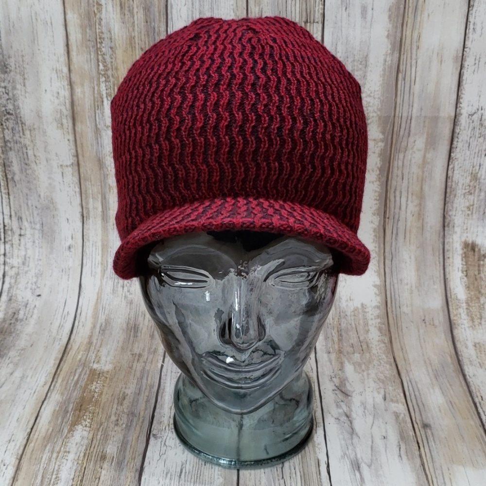 Burgundy hat with brim